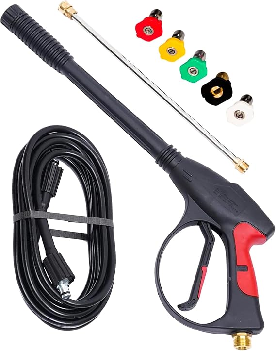 3000 PSI Pressure Washer Gun Power Washer Spray Gun Kit with Universal M22 Connector and 5 Quick Connect nozzles for Generac Briggs Craftsman