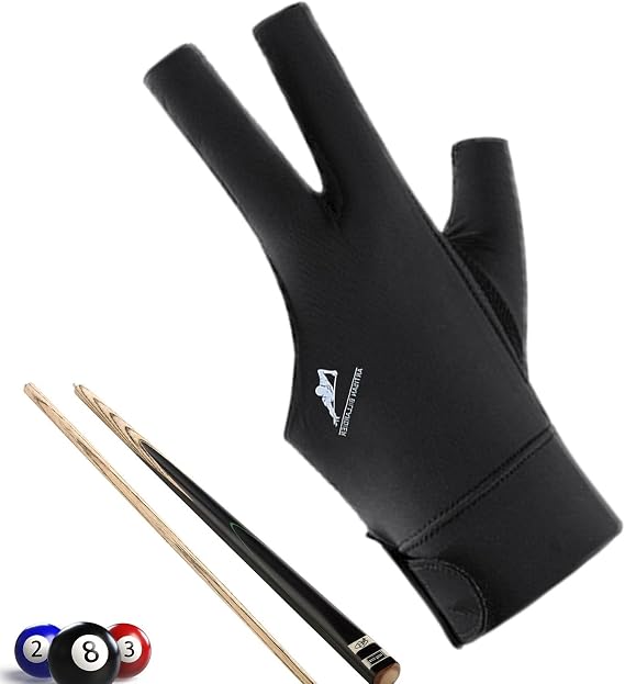 Billiard Gloves, Pool Gloves - Billiard Table Gloves, Breathable 3-Finger Pool Cue Gloves, Shooter Cue Sports Gloves for Left or Right Hand, Indoor Billiard Accessories