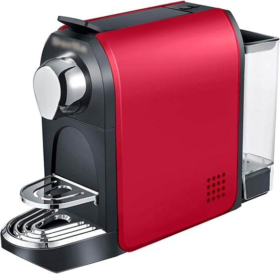 Coffee Maker Intelligent Capsule Coffee Machine Home Office Fully Automatic Coffee Machine Small Espresso Coffee Maker Portable One Key Coffee Machine (Red)