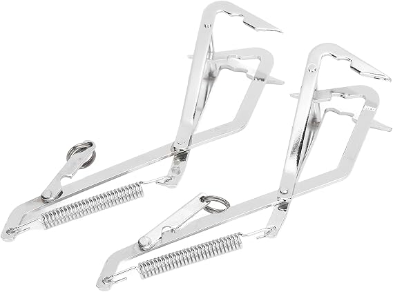 Crab Grabber Stainless Steel Catching Tool for Seafood, EasytoUse Crab Clamp Grabber for Fishing Enthusiasts, 2 Pcs Seafood Grabber for Catching Predatory Fish (double hook)