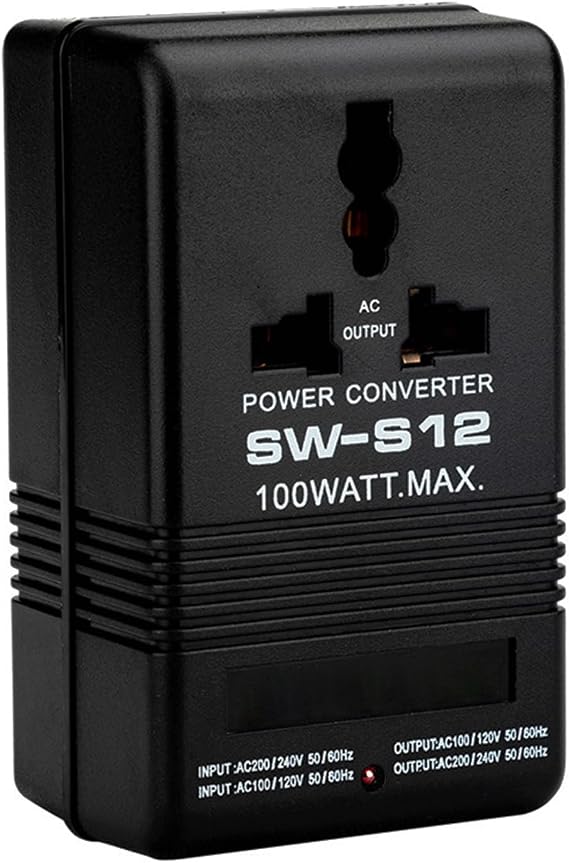 Voltage Converter 110V to 220V Step-Up & Step-Down Power Two-Way Conversion Voltage Converter Transformer for Travel, RV, and Camping(Black, 100W)