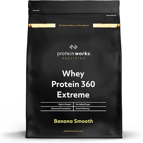 Protein Works Whey Protein 360 Extreme Premium Protein Banana Milkshake Added BCAA & Glutamine 2.4 kg