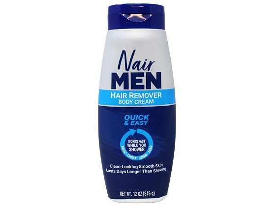 Nair Men's Hair Removal Cream, Body Hair Remover for Men, 13 Oz Bottle