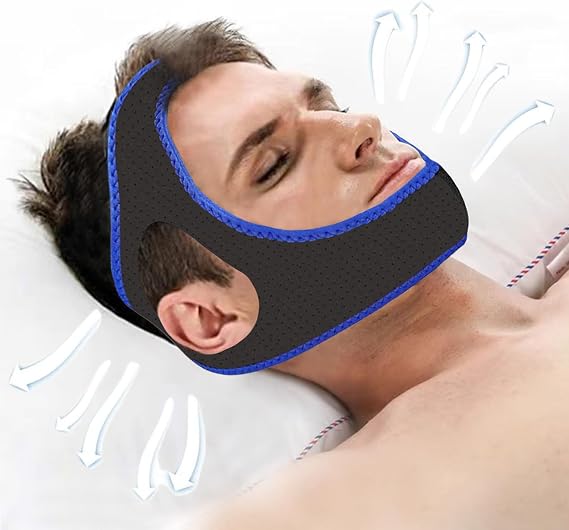 Anti Snoring Chin Strap with 2 Adjustable Velcro, Soft Airflow Chin Straps for Snoring, Safe and Effective Anti Snore Device, cpap Chin Strap to Keep Mouth Closed and Reduce Snoring