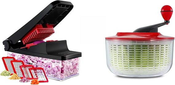 Food Chopper and Salad Spinner Bundle