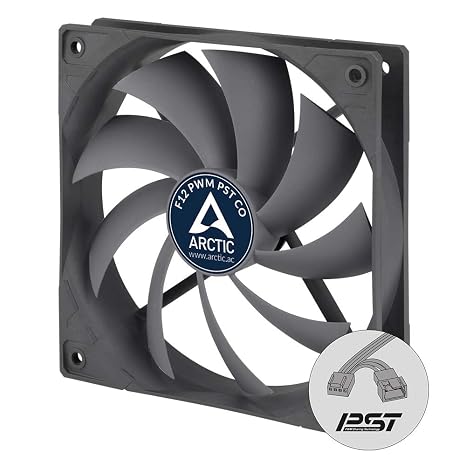 ARCTIC F12 PWM PST CO - 120 mm Case Fan with PWM Sharing Technology (PST), Dual Ball Bearing for Continuous Operation, Computer, Fan Speed: 230-1350 RPM - Grey