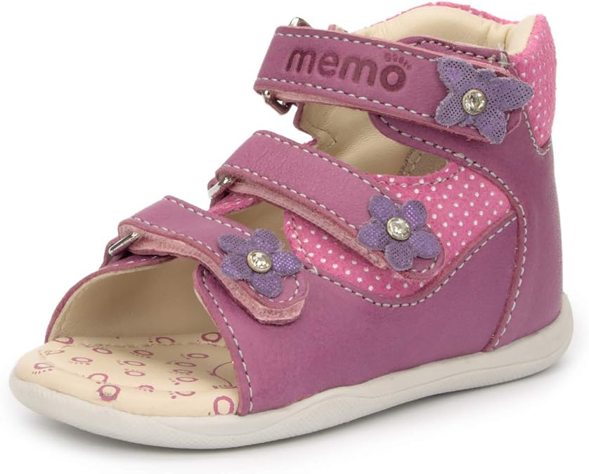 Memo Doris First Walking Orthopedic Ankle Support Natural Leather Sandal