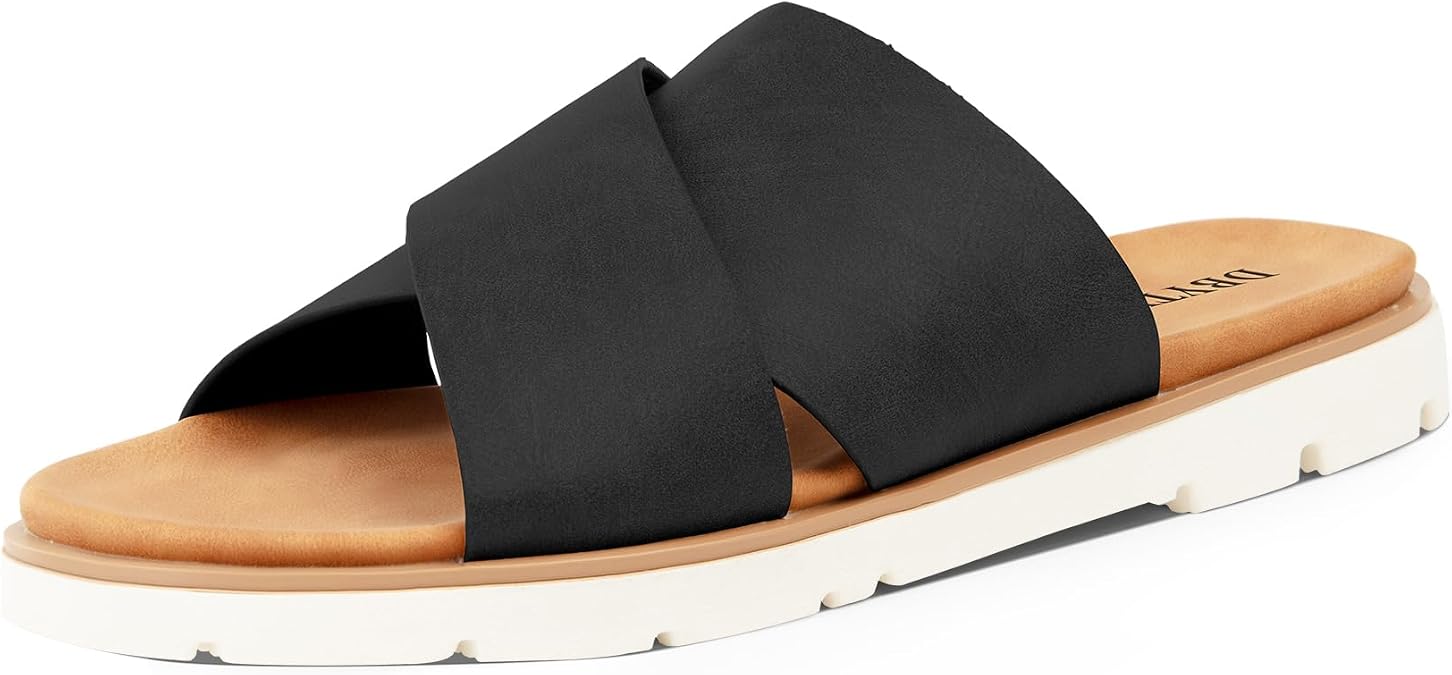 Women's Slide Sandals Summer Flat Casual Beach Shoes