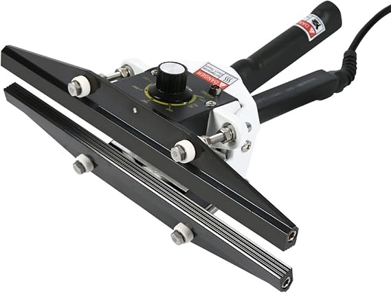 Portable Crimp Heat Sealer,Hand Held Crimp Sealer, Heat Seal Bag Sealer Sealing Machine,10mm Seal Width, 0-300℃ Temperature Control, Crimp Heat Sealer for Mylar Bags Aluminum,30CM
