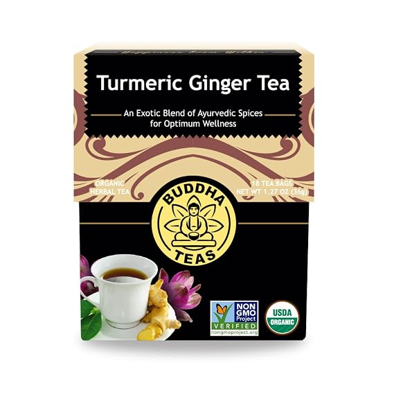 BUDDHA TEAS Organic Tumeric Ginger Chai Concentrate, 18 CT