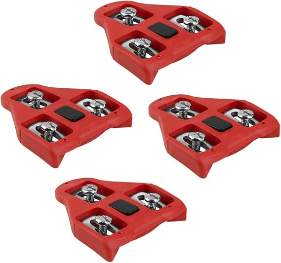 BV Bike Cleats Compatible with Look Delta and Peloton Bike - Adjustable 9 Degree Float System for Ultimate Stability and Power Transfer - Durable Red Metal Cleats for Road and Indoor Cycling Shoes