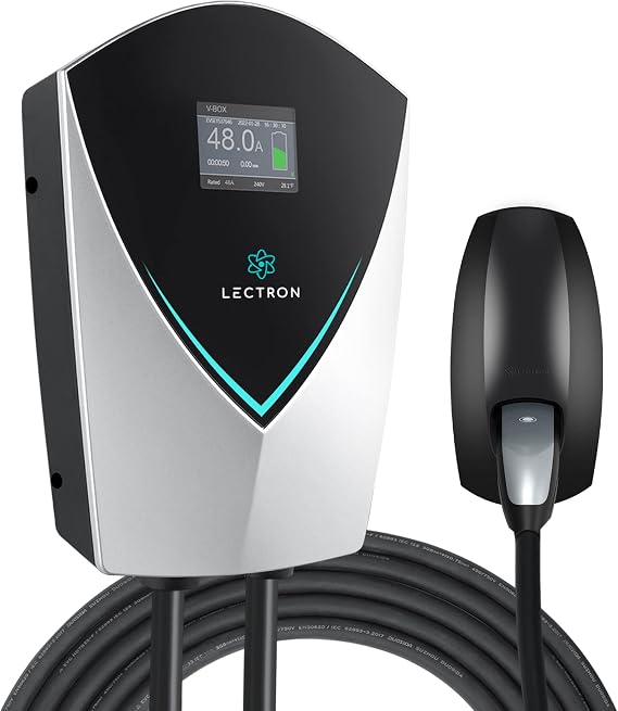 Lectron EV Charging Station 48 Amp - Powerful Level 2 EV Charger (240V) with NEMA 14-50 Plug/Hardwired - V-Box Pro (Old Version for Models-Non APP)