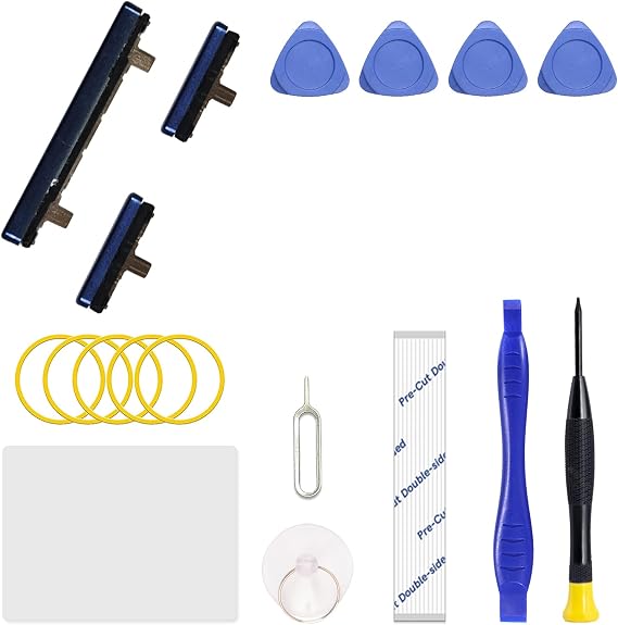 Power On Off Volume Button Key Replacement for Galaxy Note 8 Repair Part, with Toolkit (Blue)