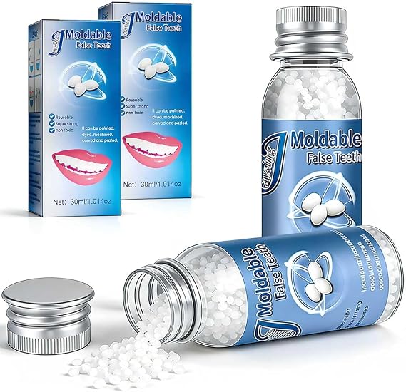 2PCS Temporary Tooth Repair Kits,Dental Repair Denture Repair Beads for Temporary Fixing Filling Missing Broken Tooth(60 ml)