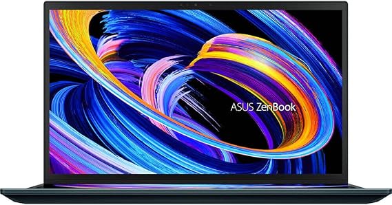 ASUS ZenBook Pro Duo 15 OLED UX582 Laptop, 15.6 OLED 4K UHD Touch Display, Intel Core i9-10980HK, 32GB RAM, 1TB SSD, GeForce RTX 3070, ScreenPad Plus, Windows 10 Pro, Celestial Blue, UX582LR-XS94T