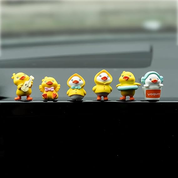 Cute Duck Car Dashboard Decor, Funny Car Dash Decorations Car Door Rear View Mirror Ornament Interior Accessories for Home Office Garden