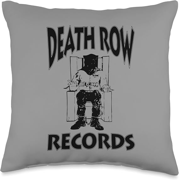 Official Death Row Records Black Logo Throw Pillow