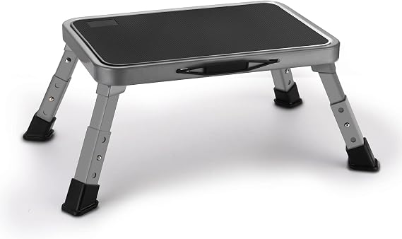 HBTower Folding Step Stool Height Adjustable Step Ladder with Non-Slip Platform Maximum Load 150 kg Step Ladder for Kitchen and Household