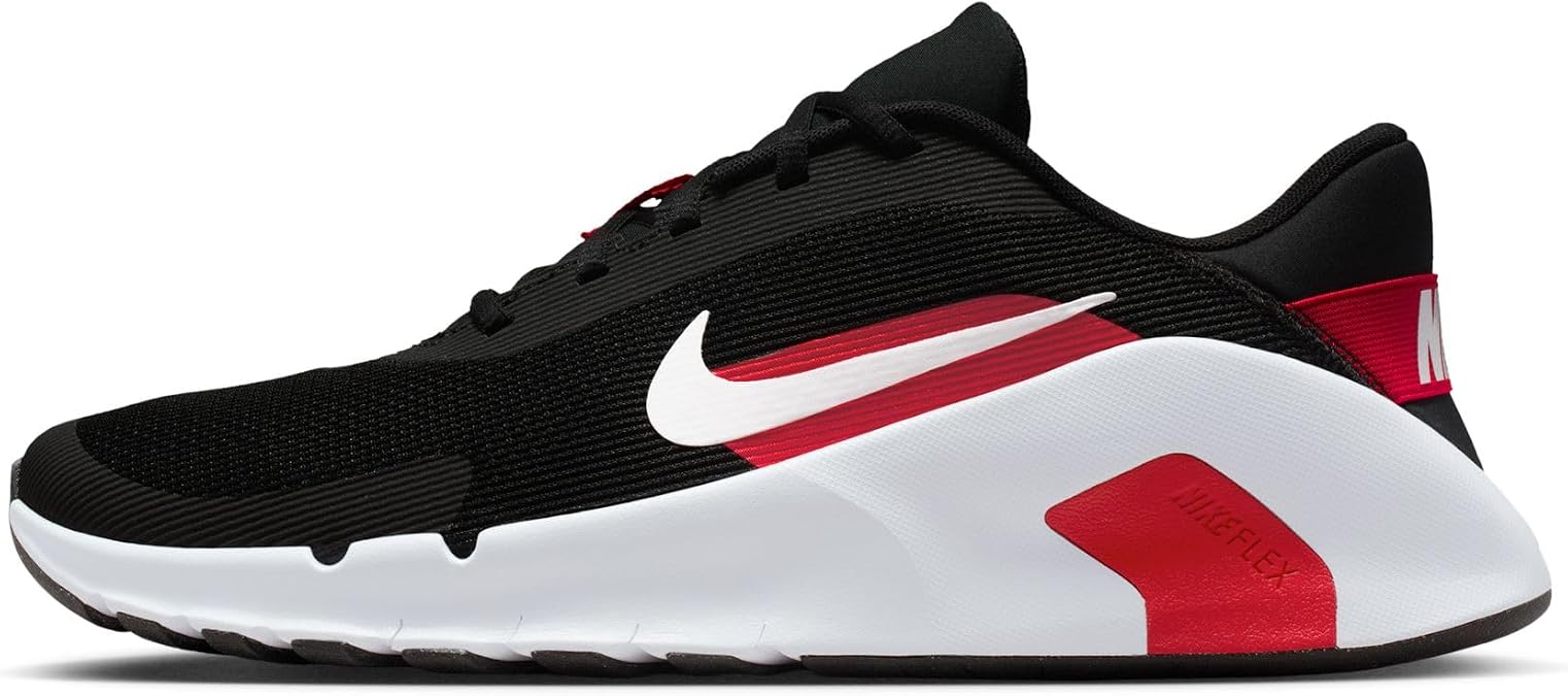 Nike Flex Train HV9972-004 Men's Workout Shoe, Black/White-University Red, 47.5 EU (13 US)