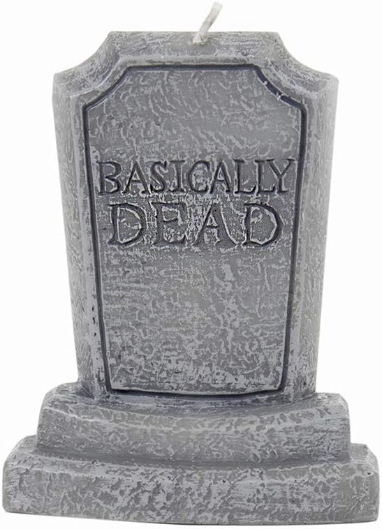 Gift Republic Basically Dead Tombstone Candle, Grey, one Size