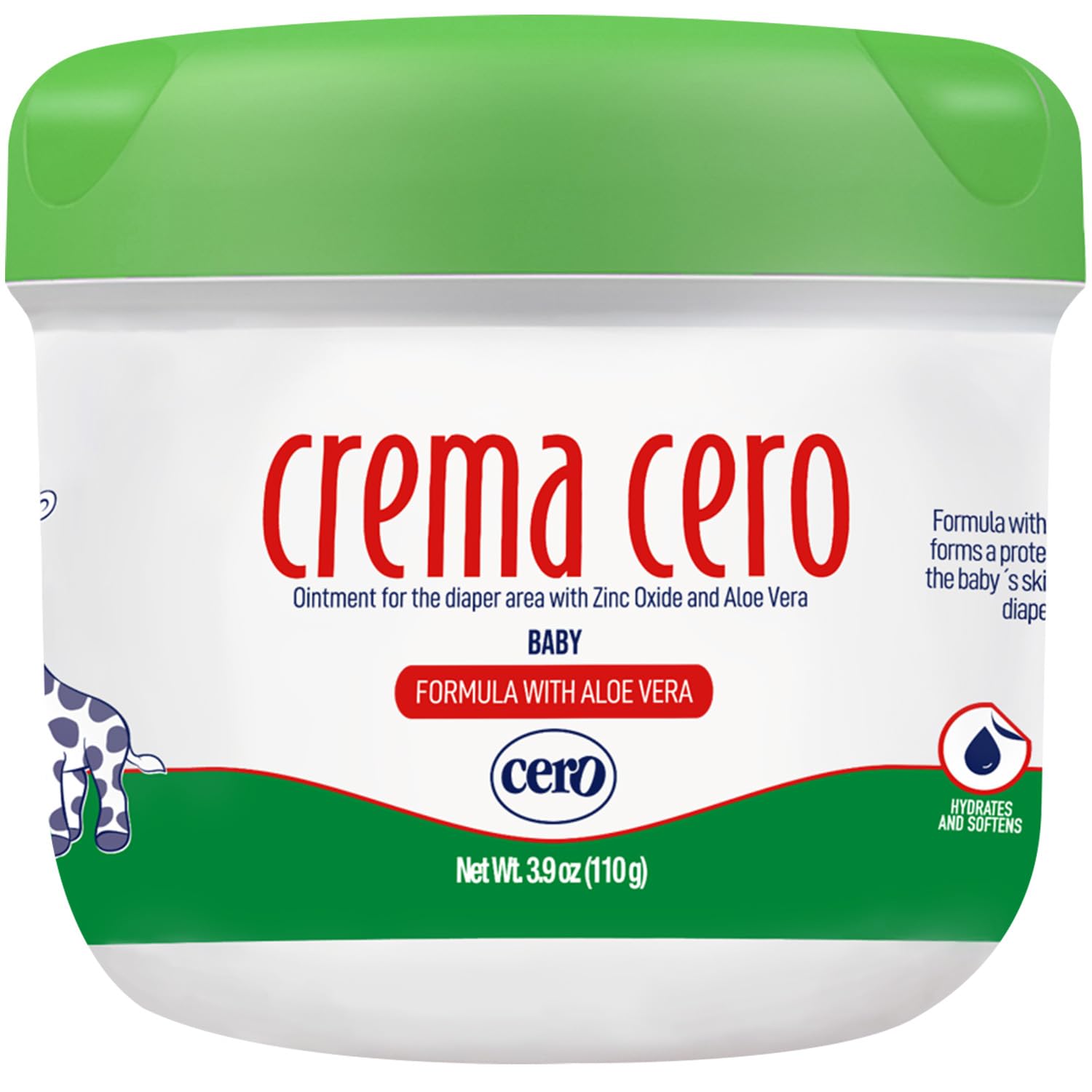 Crema Cero Diaper Rash Cream for Baby with Zinc Oxide and Calendula High-Strength Diaper Cream for Quick Relief and Protection Hydrating and Soothing Baby Balm Calendula 8.5 oz