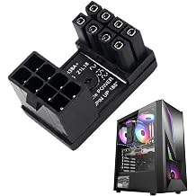 Graphics Card Powered Link - Low Profile 90 Degree Connector, Powered Supply Plug | Versatile 6/8 Pin Board Feature, Space-Saving Design For Compact, Game Rigs, Graphic Workstations