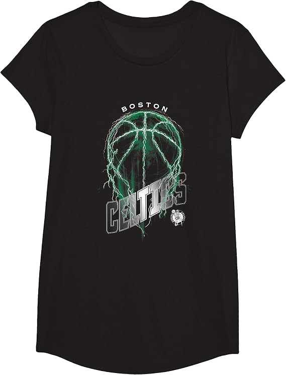 NBA Boston Celtics Lightning Bolt Basketball Logo T-Shirt
