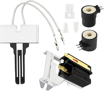 Gas Dryer Repair Kit with 279311 Igniter, 279834 Valve Coil, 338906 Flame Sensor. Replacement Parts for Whirlpool, Kenmore, Maytag, Amana, Sears, KitchenAid, Roper 27" 29" Appliances, Fixes No Heat