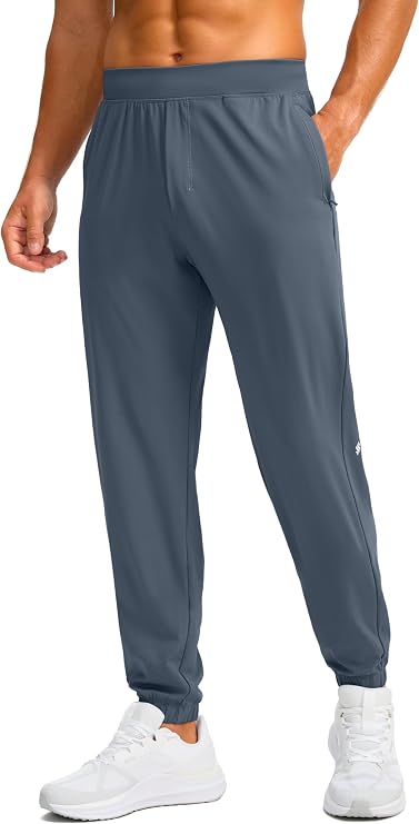 Soothfeel Men's Jogger Pants with Zipper Pockets Lightweight Athletic Workout Pants Gym Golf Joggers for Men Track Running