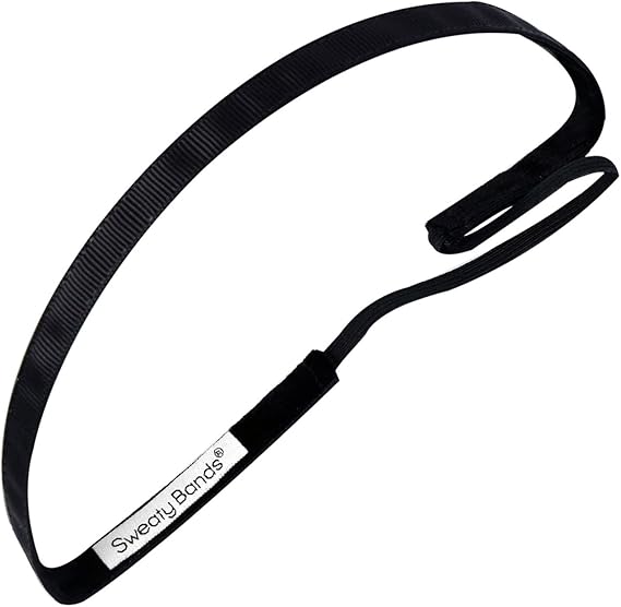Sweaty Bands Non-Slip Velvet-Lined Exercise Headband - Rock Solid 3/8 Inch | 3/8 Inch Skinny Fitness Performance Headband. It will not slip, .