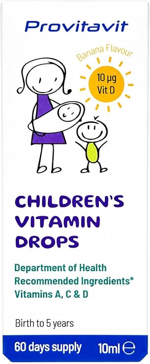 Children's Vitamin Drops - NHS Recommended Vitamins A, C and D. | With NHS Advised 10 microgram (400IU) Dose of Vitamin D. Supports Healthy Bones, Teeth and Immune System. Birth to 5 years.