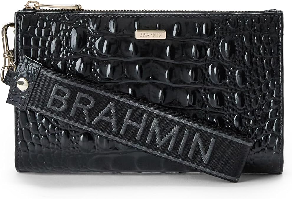 BRAHMIN Adia Wristlet Handbag - Black Melbourne