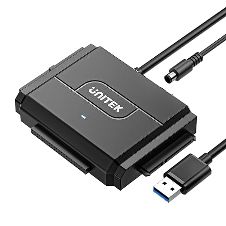 Unitek SATA/IDE USB 3.0 Adapter, Dual-Drive for 2.5/3.5" HDD, 24TB, 6Gbps
