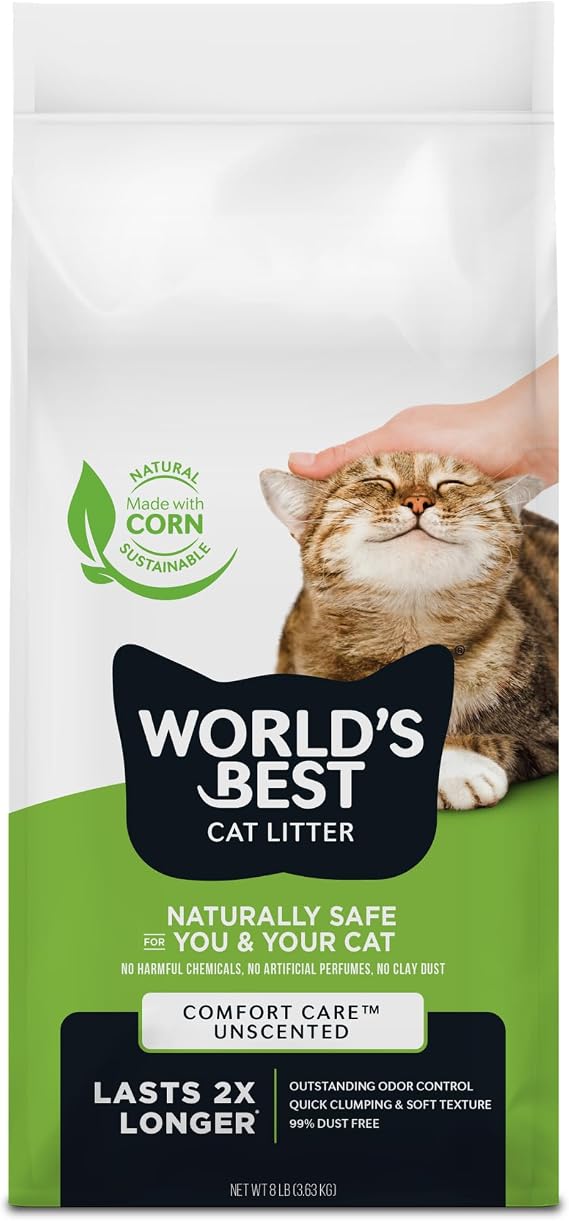 World's Best Cat Litter, Comfort Care, Unscented, Odor Control, 8 lb Bag