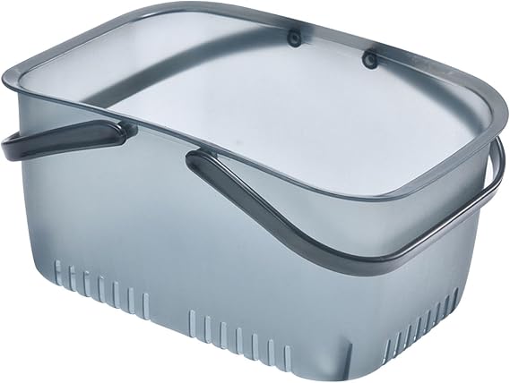 Shower Caddy Basket, Portable Shower Tote, Plastic Dorm College Shower Organizer Bucket with Handles (Grey)