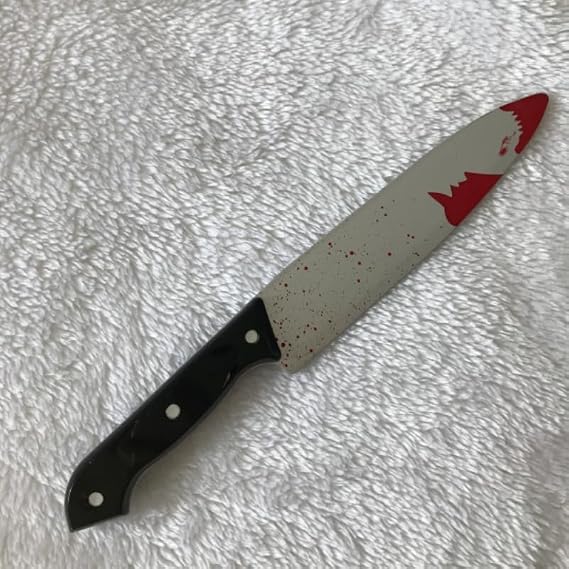 4 PCS Halloween Simulation Plastic Knife Internet Famous Blood Pointed Knife Ghost Festival Decoration And Prank Props