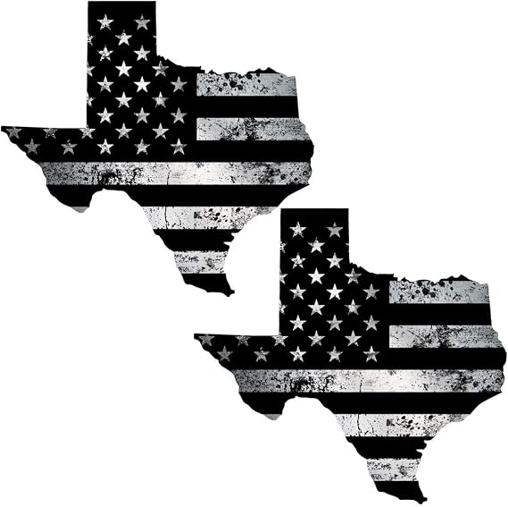 Texas Black USA Flag Grunge Decal