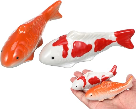 Aquarium Decor Floating Ceramic Fish Ceramic Orange