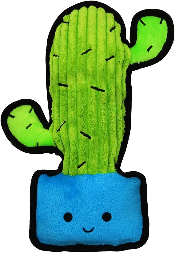 SmartPetLove Snuggle Puppy Tender-Tuffs Happy Cactus Squeaky Dog Toy - Stuffed Plush Pet Toy for All Dog Breeds