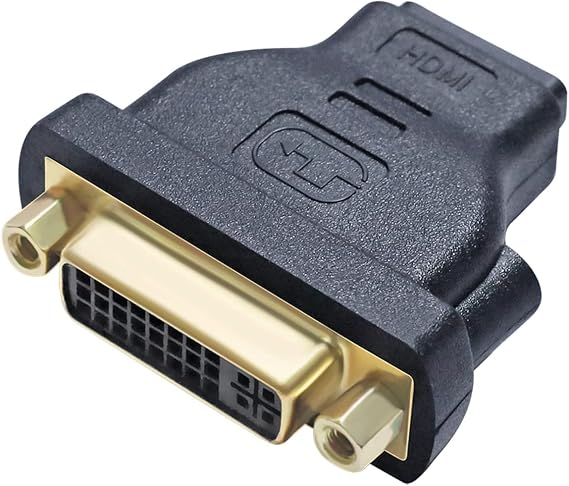 DTECH DVI Female to HDMI Female Adapter HDMI to DVI-I Converter Bi-Directional 24+5 Port 4K 1080p Video for Computer Monitor PC TV Box Home Cinema Display