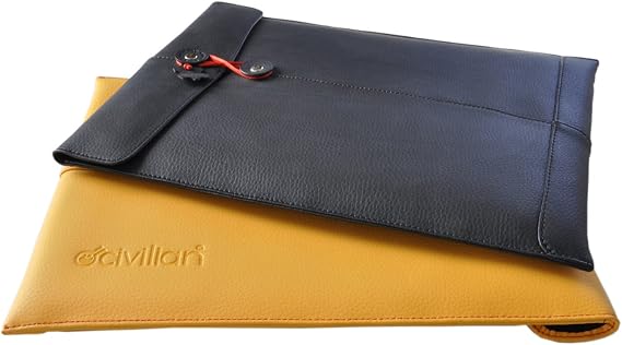 CIVILIAN Manila-11 Leather Laptop Sleeve: fits iPad mini, MacBook Air 11"/13"/14", and Most laptops 10.1-13.3"