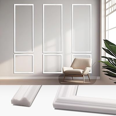 30 Piece Peel & Stick Wall Molding Kit, Pre-Cut Wainscoting Panels with Self-Adhesive Trim, Easy Install Wall Decor for Office Home Bedroom Living Room