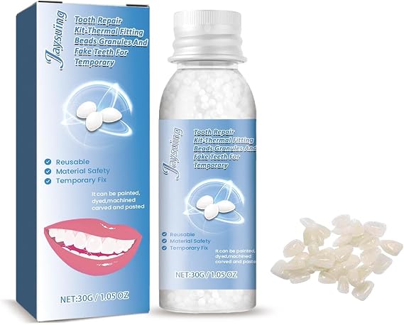 Tooth Repair Kit, Teeth Replacement Kit forTemporary Restoration of Missing and BrokenTeeth Replacement Dentures Natural Shade Adjustable Comfortable Dental Braces Set