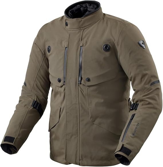 REV'IT! Men's Trench 2 GTX Adventure Touring Motorcycle Jacket (Black Olive - Large)