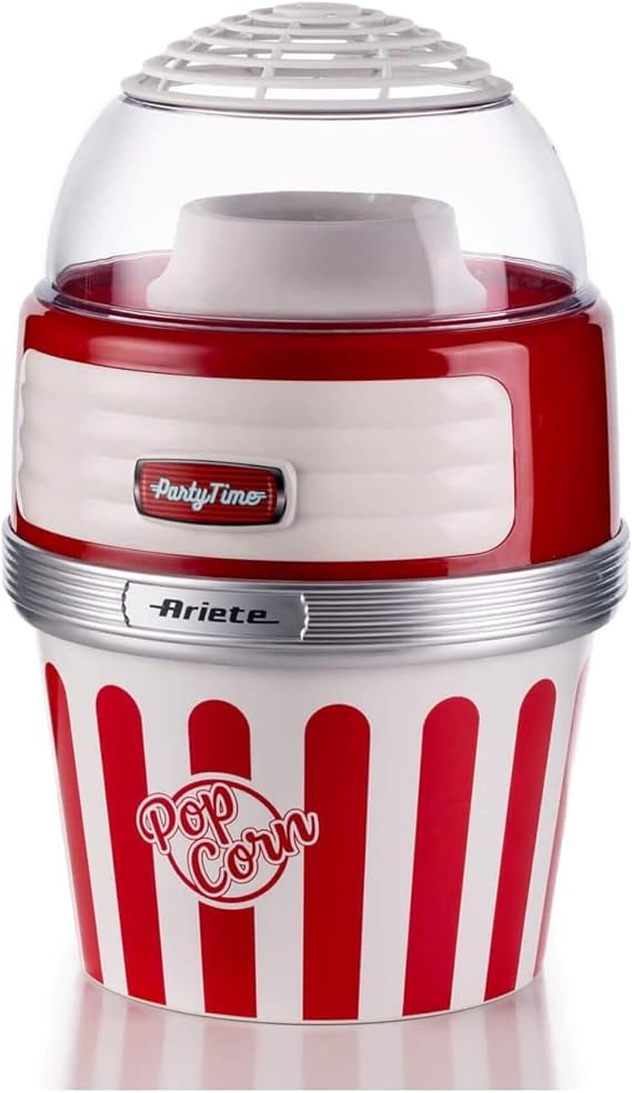 Ariete Party Time Servis Mısır Patlatma Makinesi Kırmızı 2957/00 - Popcorn Maker XL, 2 Dakikada 60 gr Mısır Patlatma Kapasitesi, 1100 Watt