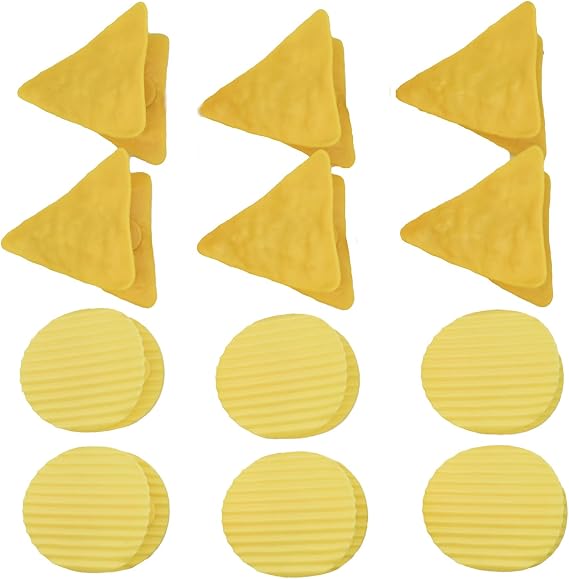 12Pcs Cute Food Bag Clips Potato Corn Chip Clips Plastic Sealing Clips for Kitchen Food Snacks Sealer Sealing Storage, medium, Yellow