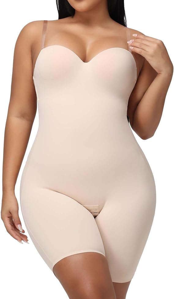 SHAPESHE Strapless Shapewear Bodysuit Underwired Body Shaper