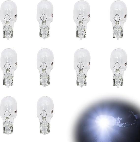 10 PCS T15 Brake Light Bulbs, 12V 16W Wedge-shaped Base Dual-wire Brake Turn Signal Light, Durable Bulb Replacement Accessories (White)