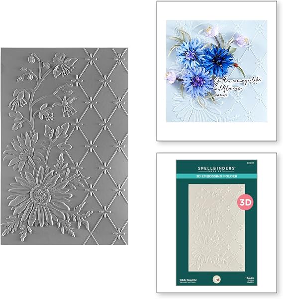 Spellbinders E3D-117 Wildly Beautiful 3D Embossing Folder from the Through the Meadow Collection by Susan Tierney-Cockburn