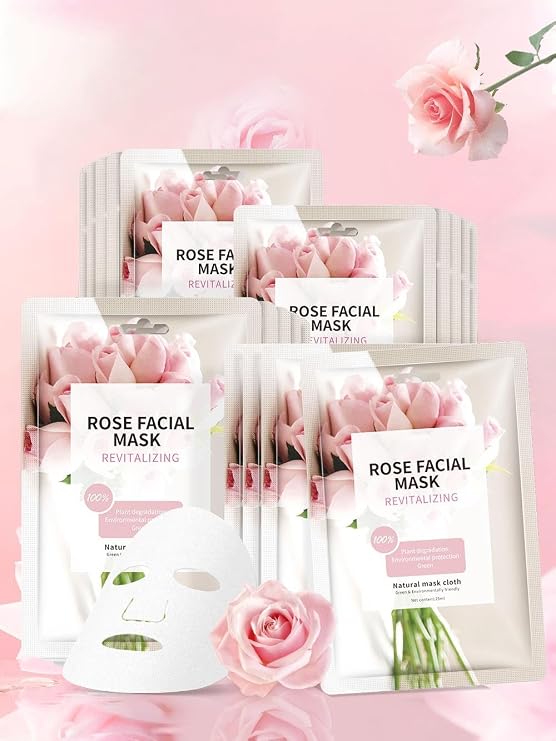 IREV Face Masks Skincare, Spa Sheet Mask, Facial Masks for Women Skin Care, Beauty Rose Sheet Masks, Bulk Face Mask Skin Care, Beauty Masks Gifts, Hydrating Face Masks, Facial Masks 10 Sheets